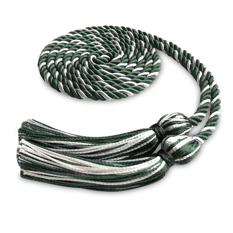 Endea Graduation Single Honor Cord Two-Color (Forest Green/White) - Image 1